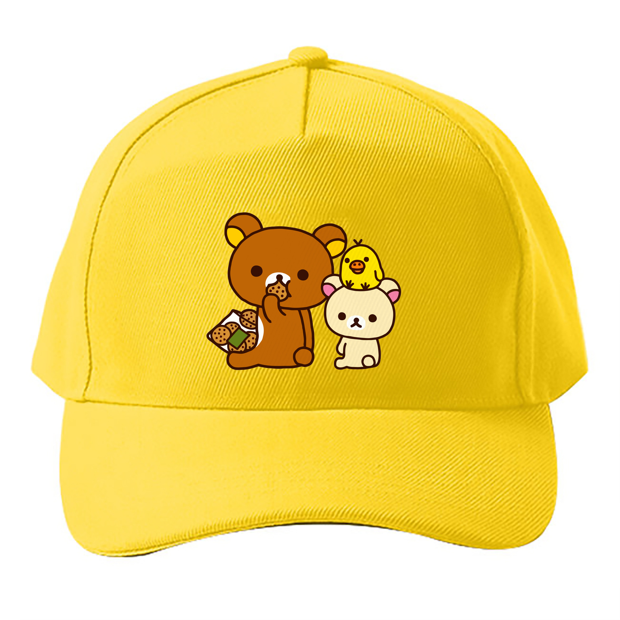 （画像用） リラックマ リラックマ キイロイトリ Rilakkuma Korilakkuma Kiiroitori ベースボールキャップ 綿100％ 男女兼用 帽子 スポーツ